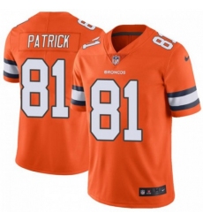 Men's Nike Denver Broncos #81 Tim Patrick Orange Stitched NFL Limited Rush Jersey