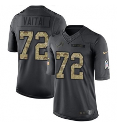 Men's Nike Detroit Lions #72 Halapoulivaati Vaitai Black Stitched NFL Limited 2016 Salute to Service Jersey