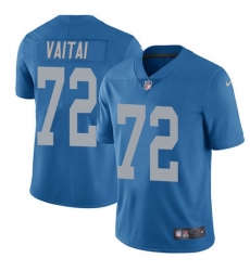 Men's Nike Detroit Lions #72 Halapoulivaati Vaitai Blue Throwback Stitched NFL Vapor Untouchable Limited Jersey