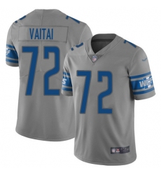 Men's Nike Detroit Lions #72 Halapoulivaati Vaitai Gray Stitched NFL Limited Inverted Legend Jersey