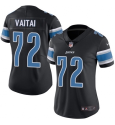 Women's Nike Detroit Lions #72 Halapoulivaati Vaitai Black Stitched NFL Limited Rush Jersey