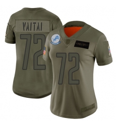 Women's Nike Detroit Lions #72 Halapoulivaati Vaitai Camo Stitched NFL Limited 2019 Salute To Service Jersey