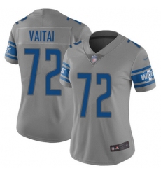 Women's Nike Detroit Lions #72 Halapoulivaati Vaitai Gray Stitched NFL Limited Inverted Legend Jersey
