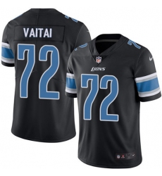Youth Nike Detroit Lions #72 Halapoulivaati Vaitai Black Stitched NFL Limited Rush Jersey