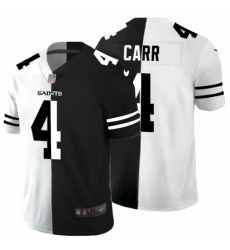 Men's New Orleans Saints #4 Derek Carr Black V White Peace Split Nike Vapor Untouchable Limited NFL Jersey