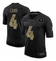 Men's New Orleans Saints #4 Derek Carr Nike 2020 Salute To Service Camo Limited NFL Jersey Black