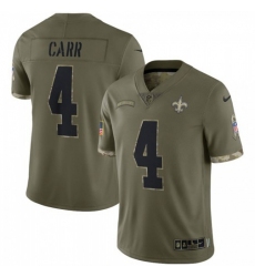 Men's New Orleans Saints #4 Derek Carr Nike 2022 Salute To Service Limited Jersey - Olive