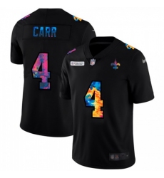 Men's New Orleans Saints #4 Derek Carr Nike Multi-Color Black 2020 NFL Crucial Catch Vapor Untouchable Limited Jersey