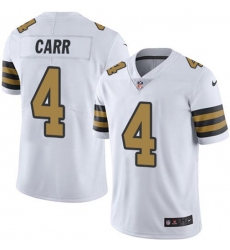 Men's Nike New Orleans Saints #4 Derek Carr White Stitched NFL Limited Rush Jersey