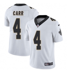 Men's Nike New Orleans Saints #4 Derek Carr White Stitched NFL Vapor Untouchable Limited Jersey