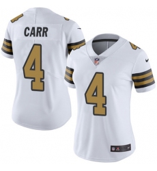 Women's Nike New Orleans Saints #4 Derek Carr White Stitched NFL Limited Rush Jersey