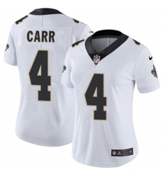 Women's Nike New Orleans Saints #4 Derek Carr White Stitched NFL Vapor Untouchable Limited Jersey