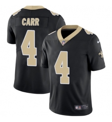 Youth Nike New Orleans Saints #4 Derek Carr Black Team Color Stitched NFL Vapor Untouchable Limited Jersey
