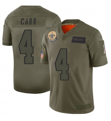 Youth Nike New Orleans Saints #4 Derek Carr Camo Stitched NFL Limited 2019 Salute To Service Jersey