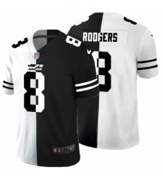 Men's New York Jets #8 Aaron Rodgers Black V White Peace Split Nike Vapor Untouchable Limited NFL Jersey