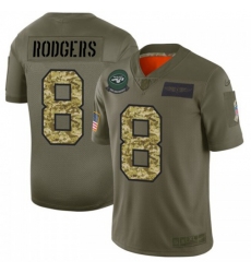 Men's New York Jets #8 Aaron Rodgers Nike 2019 Olive Camo Salute To Service Limited NFL Jersey