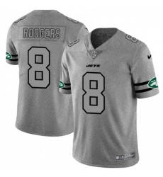 Men's New York Jets #8 Aaron Rodgers Nike Gray Gridiron II Vapor Untouchable Limited NFL Jersey