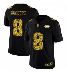 Men's New York Jets #8 Aaron Rodgers Nike Leopard Print Fashion Vapor Limited NFL Jersey Black