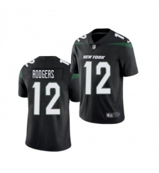 Men's Nike New York Jets #12 Aaron Rodgers Black Alternate Stitched NFL Vapor Untouchable Limited Jersey