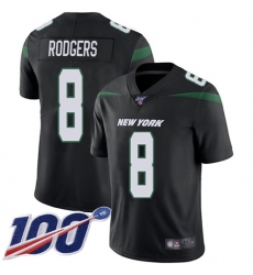 Men's Nike New York Jets #8 Aaron Rodgers Black Alternate Stitched NFL 100th Season Vapor Untouchable Limited Jersey