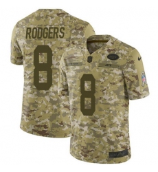 Men's Nike New York Jets #8 Aaron Rodgers Camo Stitched NFL Limited 2018 Salute To Service Jersey