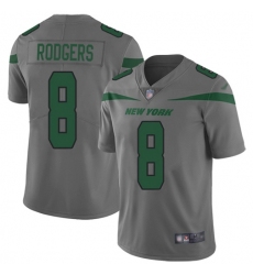 Men's Nike New York Jets #8 Aaron Rodgers Gray Stitched NFL Limited Inverted Legend Jersey