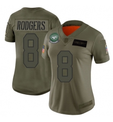 Women's Nike New York Jets #8 Aaron Rodgers Camo Stitched NFL Limited 2019 Salute to Service Jersey