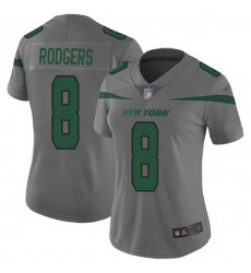 Women's Nike New York Jets #8 Aaron Rodgers Gray Stitched NFL Limited Inverted Legend Jersey