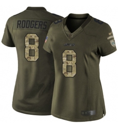 Women's Nike New York Jets #8 Aaron Rodgers Green Stitched NFL Limited 2015 Salute to Service Jersey