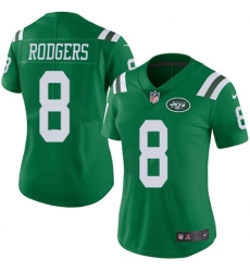 Women's Nike New York Jets #8 Aaron Rodgers Green Stitched NFL Limited Rush Jersey
