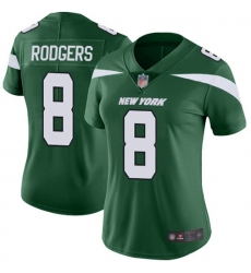 Women's Nike New York Jets #8 Aaron Rodgers Green Team Color Stitched NFL Vapor Untouchable Limited Jersey