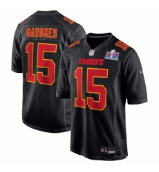 Men's Nike Patrick Mahomes Black Kansas City Chiefs Super Bowl LVIII Carbon Fashion Game Player Jersey