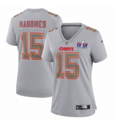 Women's Nike Patrick Mahomes Gray Kansas City Chiefs Super Bowl LVIII Atmosphere Fashion Game Jersey