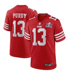 Men's Nike #13 Brock Purdy Scarlet San Francisco 49ers Super Bowl LVIII Game Jersey