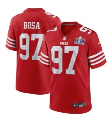 Men's Nike #97 Nick Bosa Scarlet San Francisco 49ers Super Bowl LVIII Game Jersey