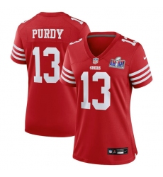 Women's Nike #13 Brock Purdy Scarlet San Francisco 49ers Super Bowl LVIII Game Jersey