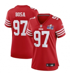Women's Nike Nick #97 Bosa Scarlet San Francisco 49ers Super Bowl LVIII Game Jersey