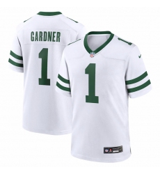 New York Jets #1 Sauce Gardner Nike Legacy Player Game Jersey - White