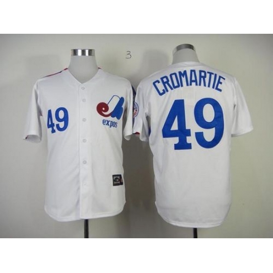 Mitchell And Ness Expos #49 Warren Cromartie White Throwback Stitched Baseball Jersey Mitchell And Ness Expos #49 Warren Cromartie White Throwback Stitched Baseball Jersey