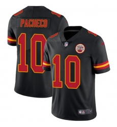 Men's Nike Kansas City Chiefs #10 Isiah Pacheco Black Stitched NFL Limited Rush Jersey