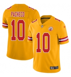 Men's Nike Kansas City Chiefs #10 Isiah Pacheco Gold Stitched NFL Limited Inverted Legend Jersey