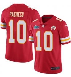Men's Nike Kansas City Chiefs #10 Isiah Pacheco Red Team Color Super Bowl LVII Patch Stitched NFL Vapor Untouchable Limited Jersey