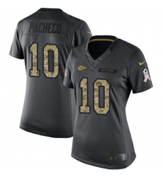 Women's Nike Kansas City Chiefs #10 Isiah Pacheco Black Stitched NFL Limited 2016 Salute to Service Jersey