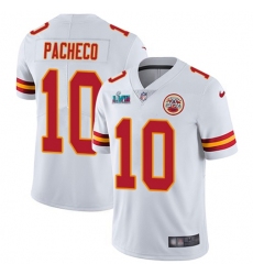 Youth Nike Kansas City Chiefs #10 Isiah Pacheco White Super Bowl LVII Patch Stitched NFL Vapor Untouchable Limited Jersey