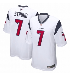 Men's Houston Texans #7 C.J. Stroud Nike White 2023 NFL Draft First Round Pick Game Jersey