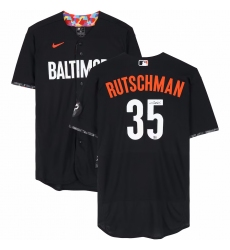 Men's Baltimore Orioles #35 Adley Rutschman  Autographed Fanatics Authentic Nike City Connect Authentic Jersey