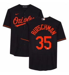 Men's Baltimore Orioles #35 Adley Rutschman Fanatics Authentic Autographed Black Nike Replica Jersey