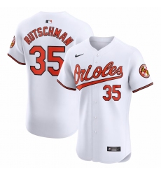 Men's Baltimore Orioles #35 Adley Rutschman Nike White Home Elite Jersey