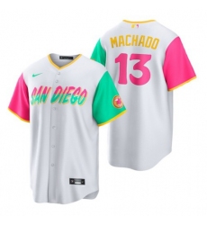 Men's San Diego Padres #13 Manny Machado 2022 City Connect Nike Games Jersey - White