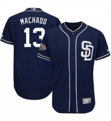 Men's San Diego Padres #13 Manny Machado Majestic Flex Base Authentic Stitched MLB Jersey Navy